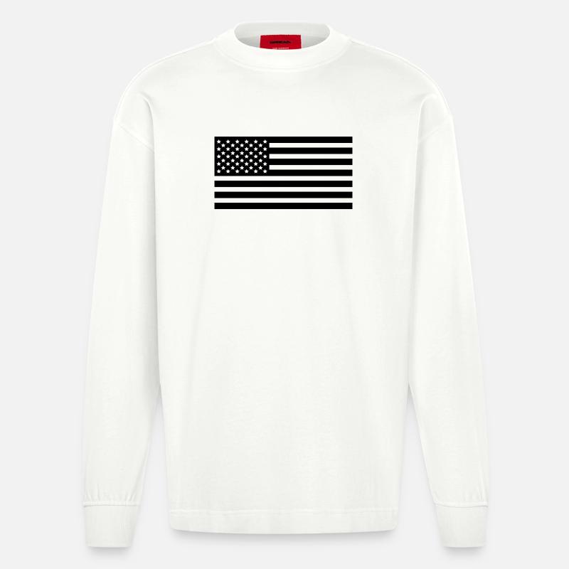 Utiliser des drapeaux - Manches longues bio épais oversize fabriqué en UE - OFF WHITE
