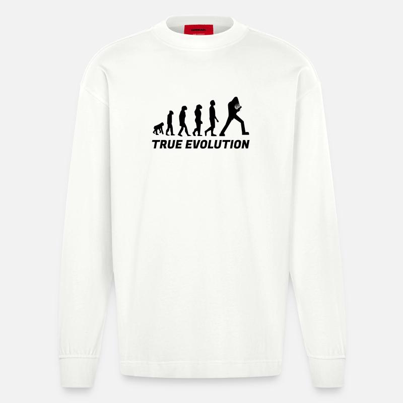 True evolution - vrai évolution metal - Manches longues bio épais oversize fabriqué en UE - OFF WHITE