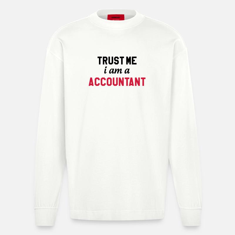 comptable / comptabilité / argent / Finance / Euro - Manches longues bio épais oversize fabriqué en UE - OFF WHITE