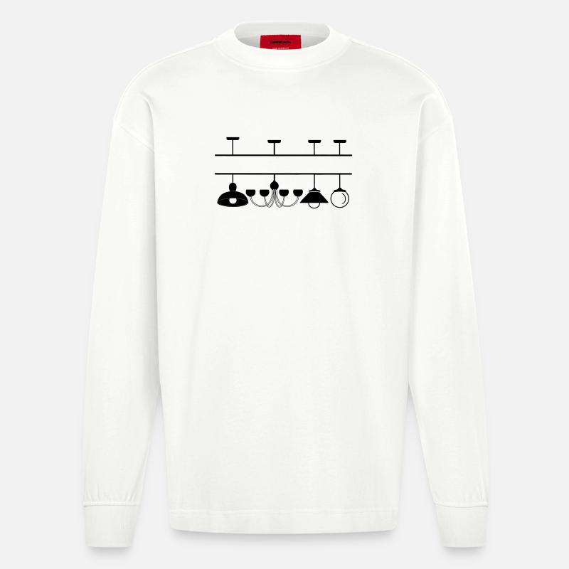 Lampenaussparung für eigenen Text - Heavyweight Oversized Organic Langarmshirt Made in EU - OFF WHITE