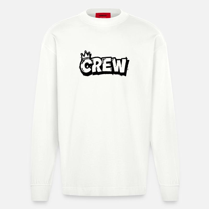Crew Graffiti - Heavyweight Oversized Organic Langarmshirt Made in EU - OFF WHITE