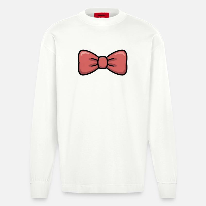 Fliege comic - Heavyweight Oversized Organic Langarmshirt Made in EU - OFF WHITE