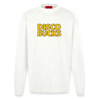 Disco Sucks - Heavyweight Oversized Organic Longsleeve Shirt Made in EU - OFF WHITE - Front