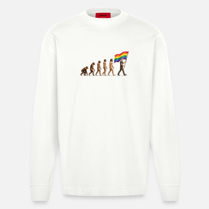 LGBTQ-Pride-Monat – Pride-Entwicklung - Heavyweight Oversized Organic Langarmshirt Made in EU - OFF WHITE
