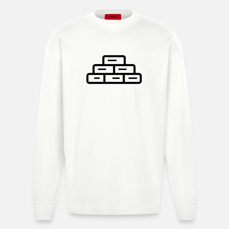 brique - Manches longues bio épais oversize fabriqué en UE - OFF WHITE