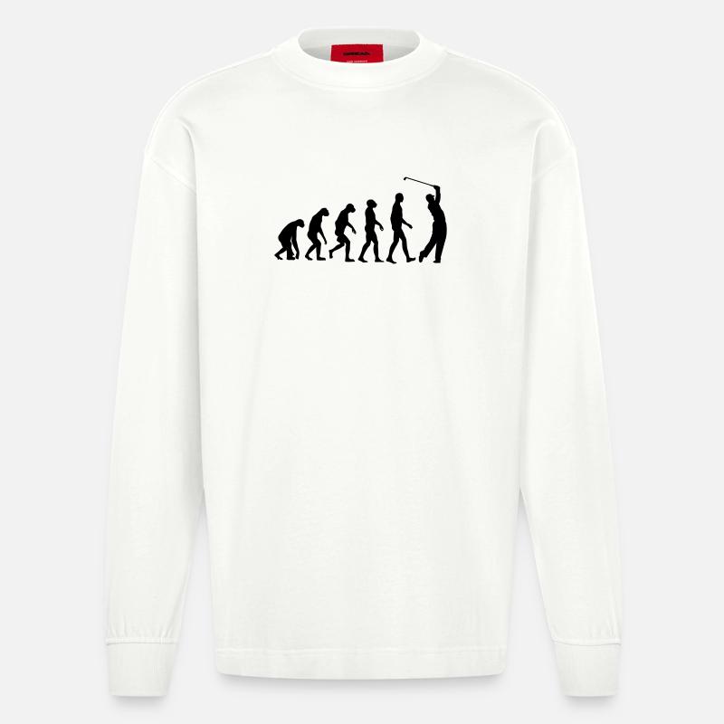 Golf Evolution Golfing - Heavyweight Oversized Organic Longsleeve Shirt Made in EU - OFF WHITE