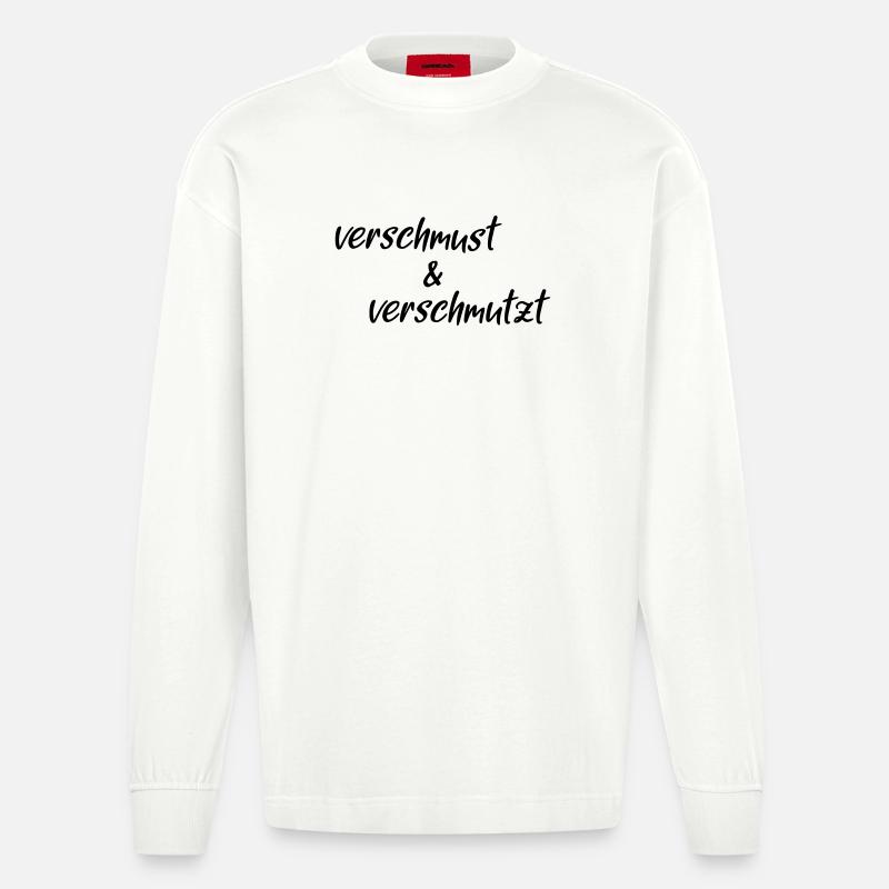 Verschmust verschmutzt - Heavyweight Oversized Organic Langarmshirt Made in EU - OFF WHITE