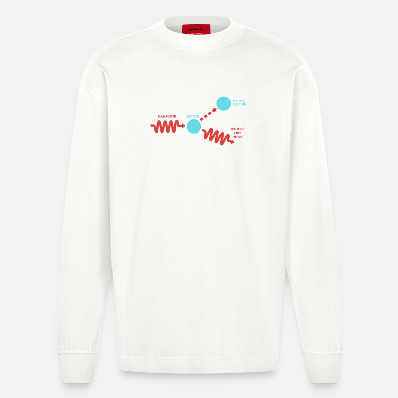 Quantenphysik Quantenmechanik Quantensprung - Heavyweight Oversized Organic Langarmshirt Made in EU - OFF WHITE