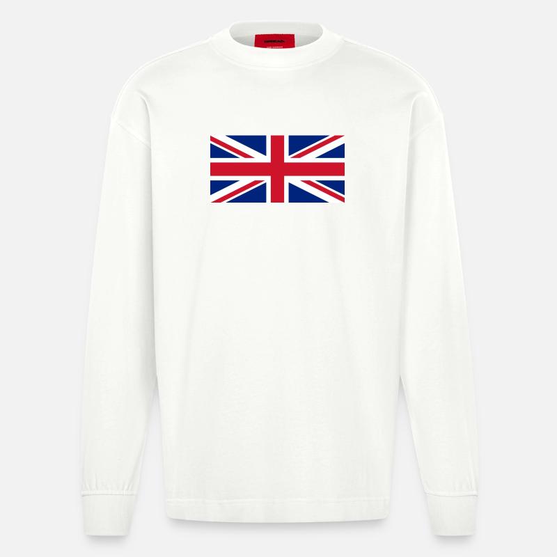 Union Jack - Heavyweight Oversized Organic Longsleeve Shirt Made in EU - OFF WHITE