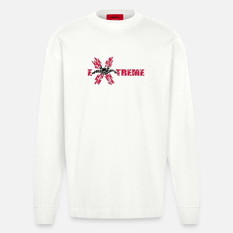 skydiver extreme - Heavyweight Oversized Organic Langarmshirt Made in EU - OFF WHITE