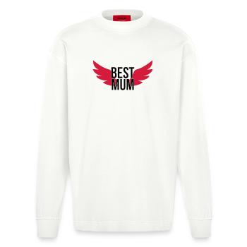 Best Mum - Heavyweight Oversized Organic Langarmshirt Made in EU - OFF WHITE - Vorne