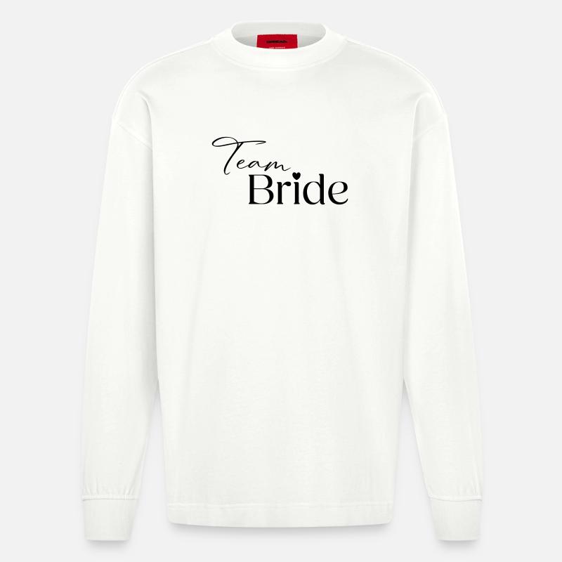 Team Bride - Heavyweight Oversized Organic Langarmshirt Made in EU - OFF WHITE