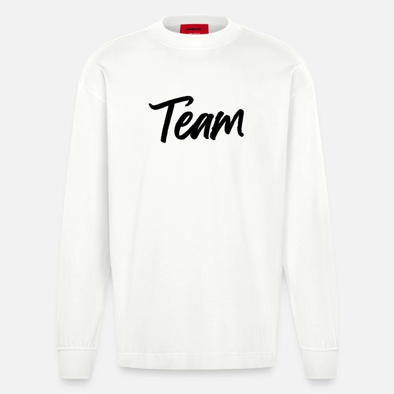 Équipe - Manches longues bio épais oversize fabriqué en UE - OFF WHITE