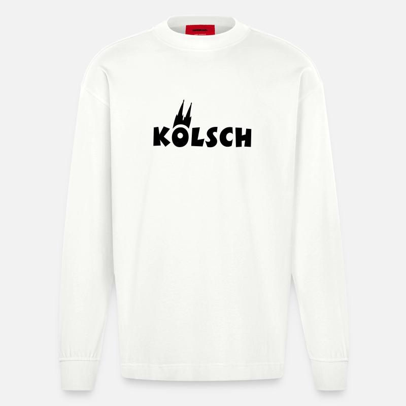 Köln Kölsch Kölner Dom - Heavyweight Oversized Organic Langarmshirt Made in EU - OFF WHITE