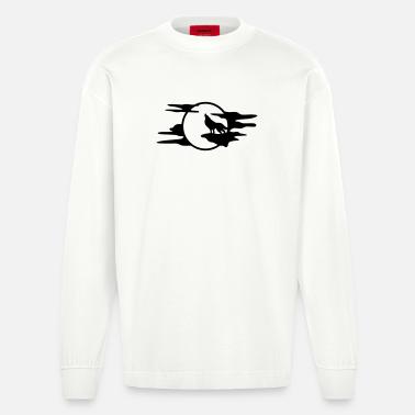 Der schwarze Wolf - Heavyweight Oversized Organic Langarmshirt Made in EU - OFF WHITE