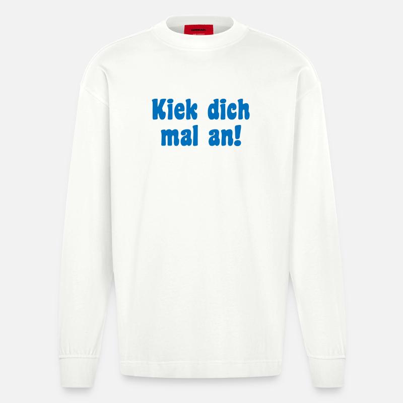 Modell Spruch Berliner - Heavyweight Oversized Organic Langarmshirt Made in EU - OFF WHITE