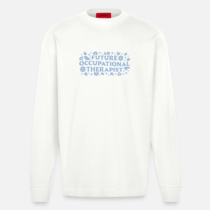 Zukünftige Ergotherapeutin oder studentische Ästhetik - Heavyweight Oversized Organic Langarmshirt Made in EU - OFF WHITE