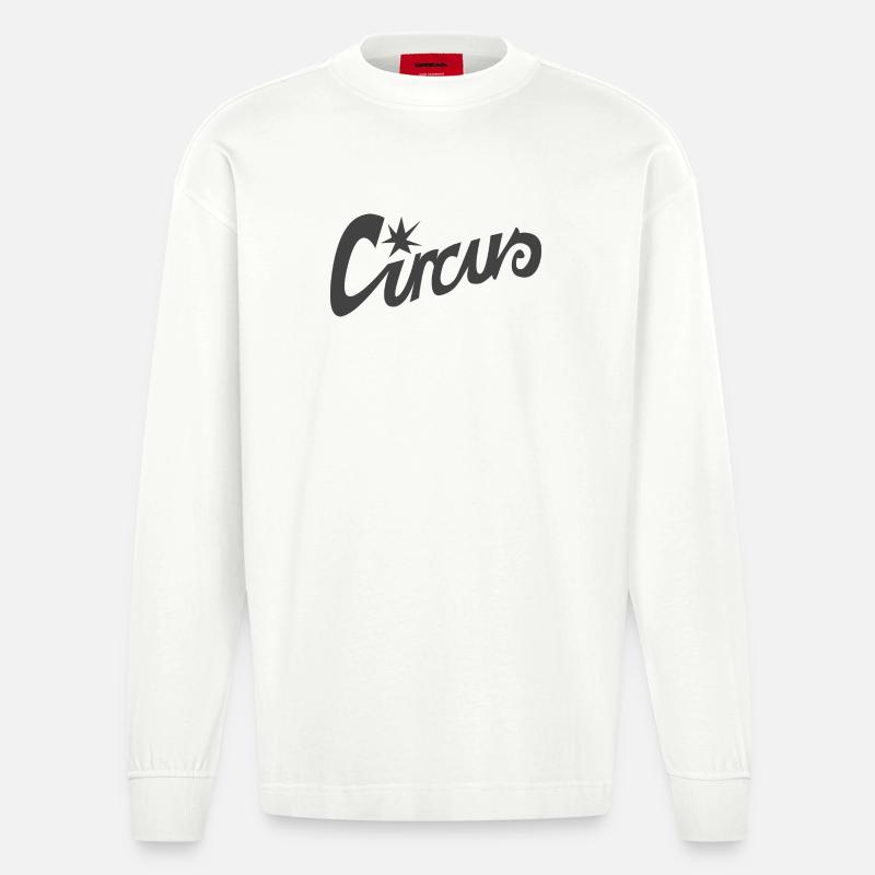 Lettering "Circus" - Heavyweight Oversized Organic Longsleeve Shirt Made in EU - OFF WHITE