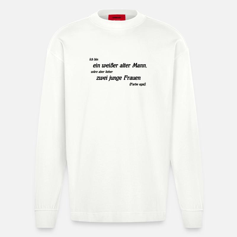 vecchio bianco - Maglia a maniche lunghe ecologica oversize Heavyweight Made in UE - OFF WHITE