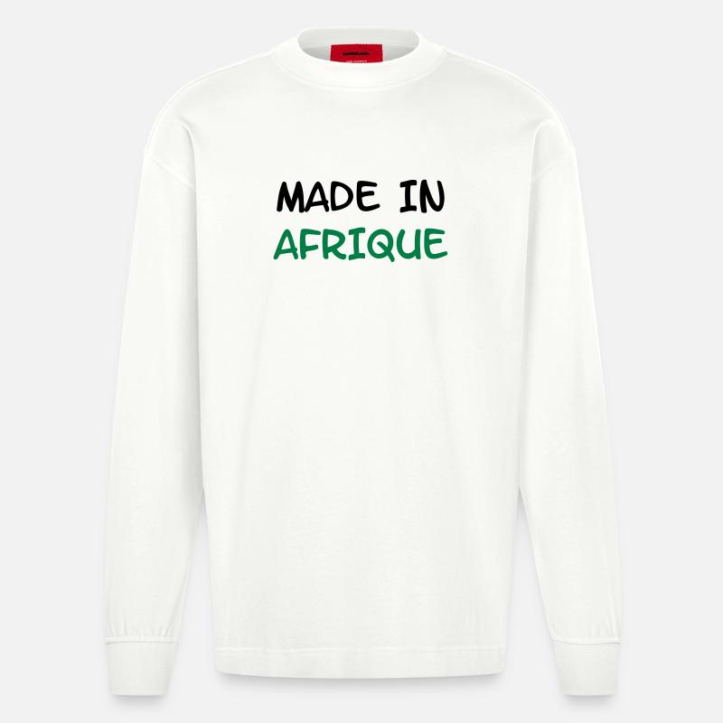 Made in AFRIKA! - Heavyweight Oversized Organic Langarmshirt Made in EU - OFF WHITE