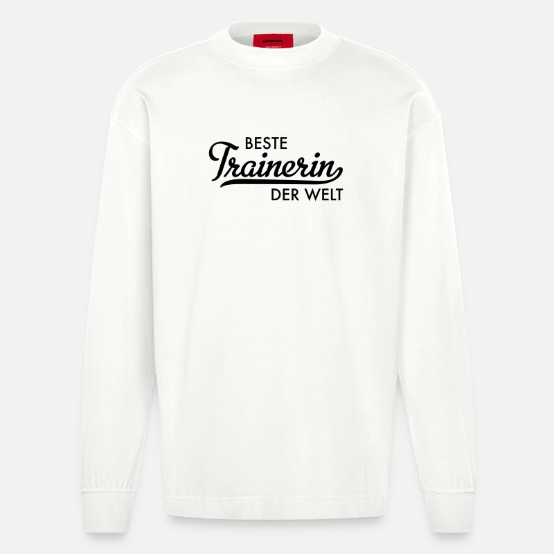 beste trainerin der welt - Heavyweight Oversized Organic Langarmshirt Made in EU - OFF WHITE
