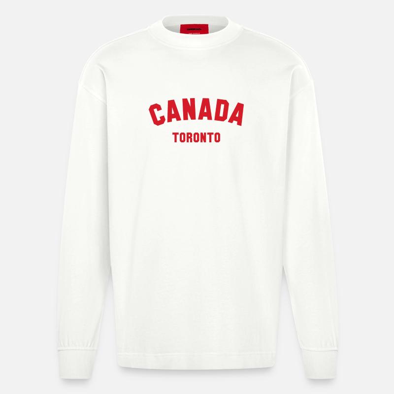 TORONTO, Canada Kanada - Heavyweight Oversized Organic Langarmshirt Made in EU - OFF WHITE