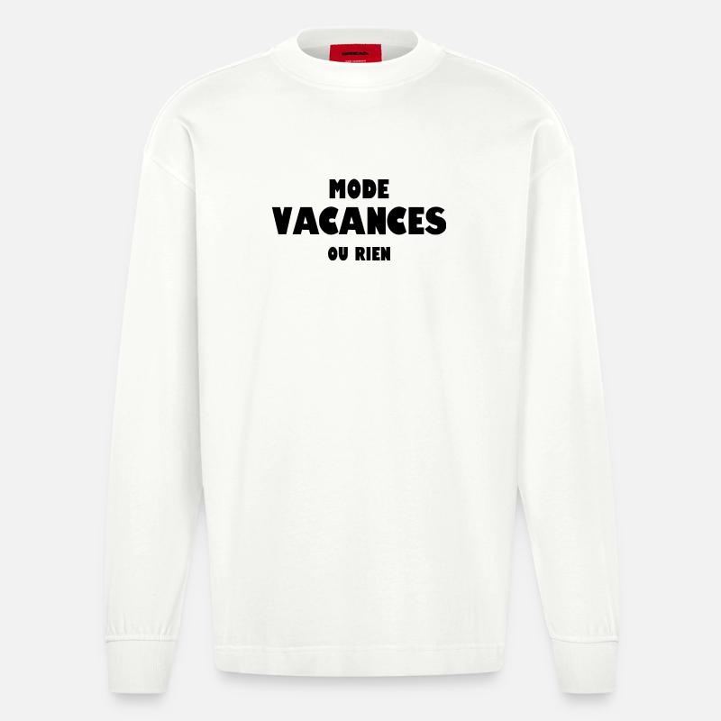 Mode vacances ou rien - Manches longues bio épais oversize fabriqué en UE - OFF WHITE