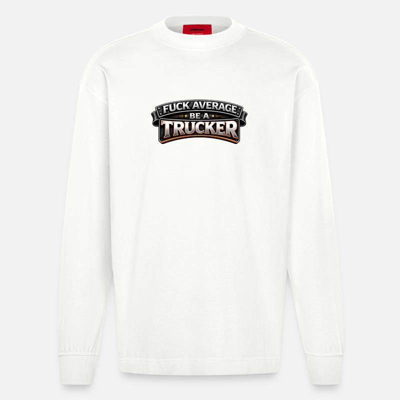Stolzer Trucker – Leidenschaft auf der Straße - Heavyweight Oversized Organic Langarmshirt Made in EU - OFF WHITE