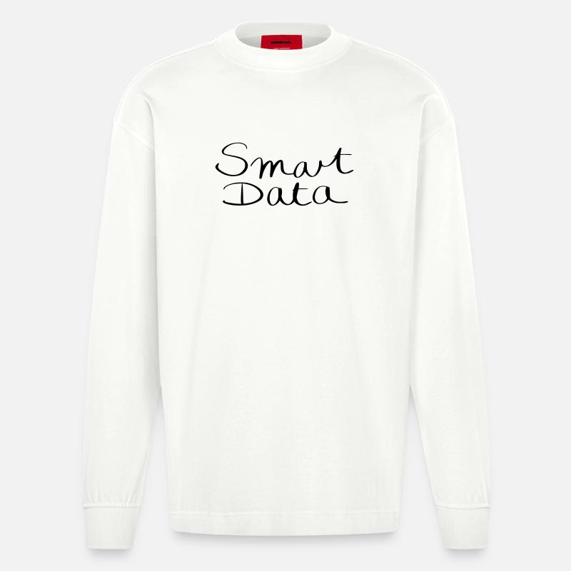 smart data - Heavyweight Oversized Organic Langarmshirt Made in EU - OFF WHITE