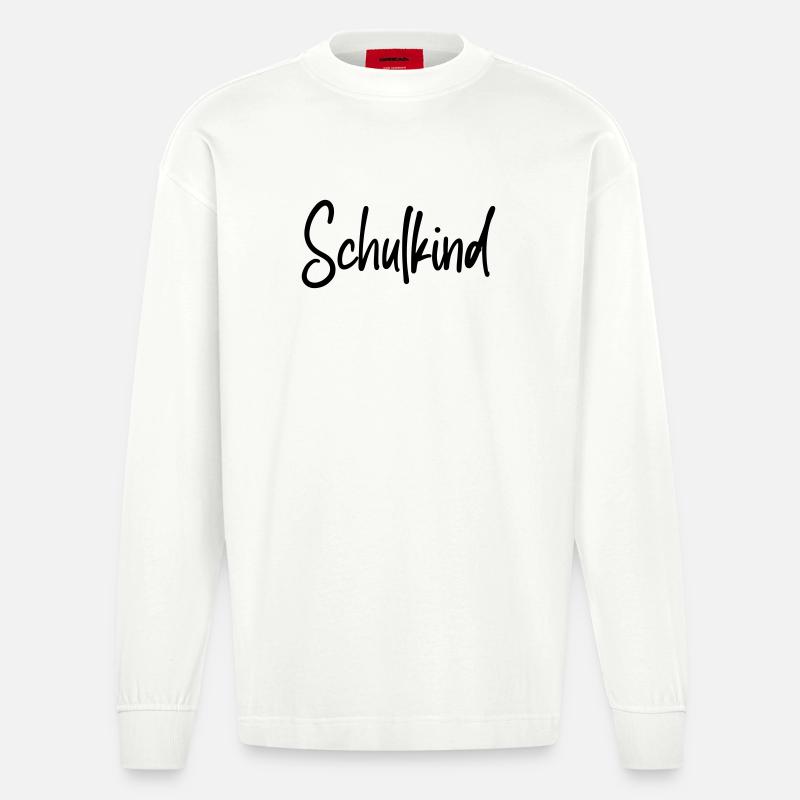 Schulkind - Einschulung Erstklässler - Heavyweight Oversized Organic Langarmshirt Made in EU - OFF WHITE