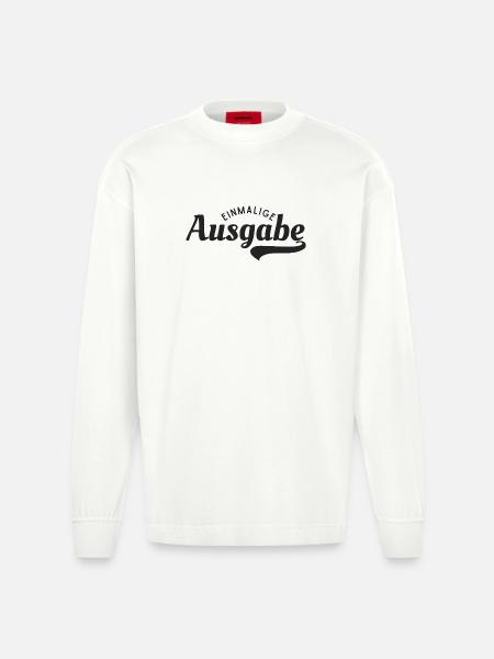 One-time edition, Limited Edition, Birthday gift - Heavyweight Oversized Organic Longsleeve Shirt Made in EU - OFF WHITE