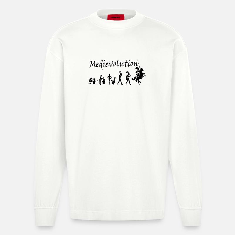 Medievolution – L’évolution médiévale - Manches longues bio épais oversize fabriqué en UE - OFF WHITE