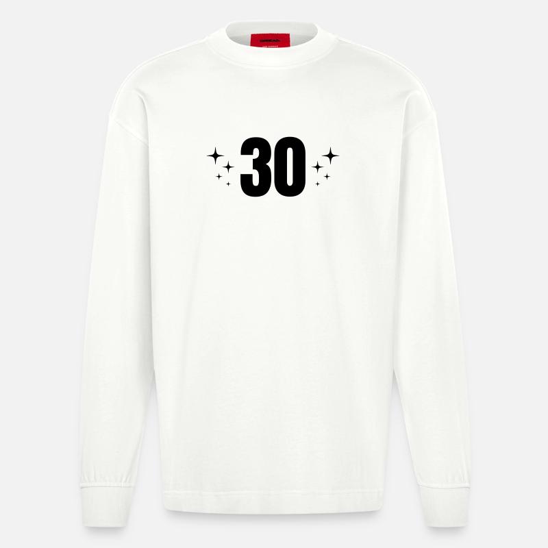 Fête d’anniversaire du 30e anniversaire - Manches longues bio épais oversize fabriqué en UE - OFF WHITE