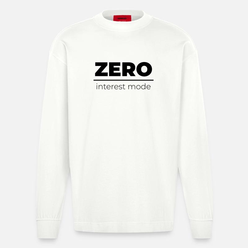 Zero Interest Mode | Minimal Statement - Heavyweight Oversized Organic Langarmshirt Made in EU - OFF WHITE