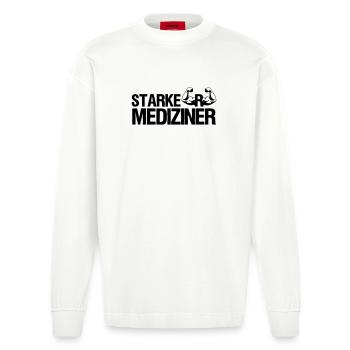 Starker Mediziner Medizin, Ärzte,Sprüche,Geschenk - Heavyweight Oversized Organic Langarmshirt Made in EU - OFF WHITE - Vorne