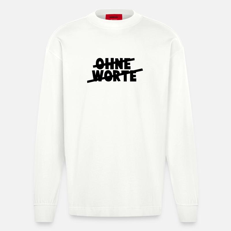 Ohne Worte - Heavyweight Oversized Organic Langarmshirt Made in EU - OFF WHITE