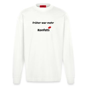 Confetti in the past - Heavyweight Oversized Organic Longsleeve Shirt Made in EU - OFF WHITE - Front