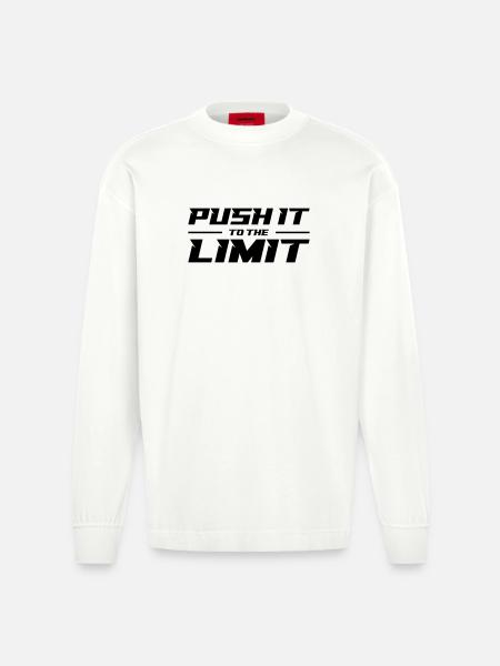 Push It To The Limit - Heavyweight Oversized Organic Longsleeve Shirt Made in EU - OFF WHITE