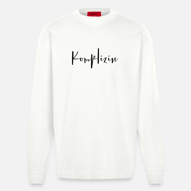 Komplizin Partnerin Freundin Ehefrau - Heavyweight Oversized Organic Langarmshirt Made in EU - OFF WHITE