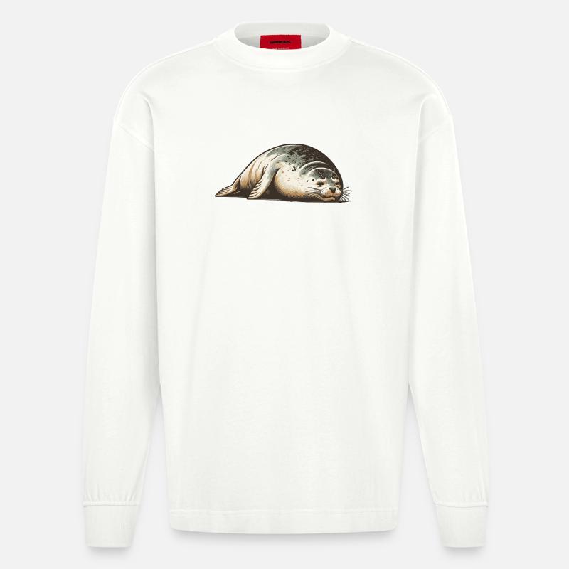 Phoque - Manches longues bio épais oversize fabriqué en UE - OFF WHITE