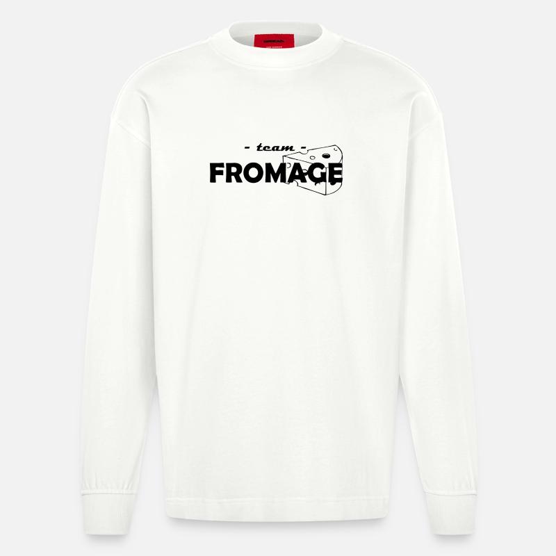 Team Käse - Heavyweight Oversized Organic Langarmshirt Made in EU - OFF WHITE
