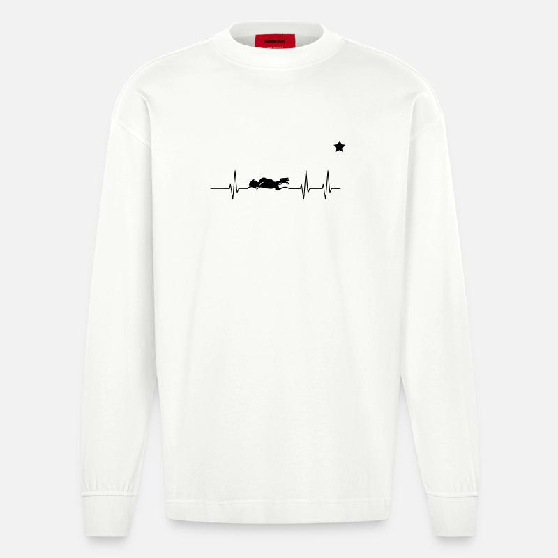 mottorad herz - Heavyweight Oversized Organic Langarmshirt Made in EU - OFF WHITE