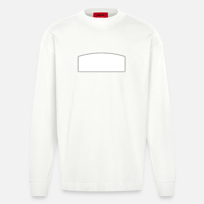 Schreibfeld weiss | text field - Heavyweight Oversized Organic Langarmshirt Made in EU - OFF WHITE