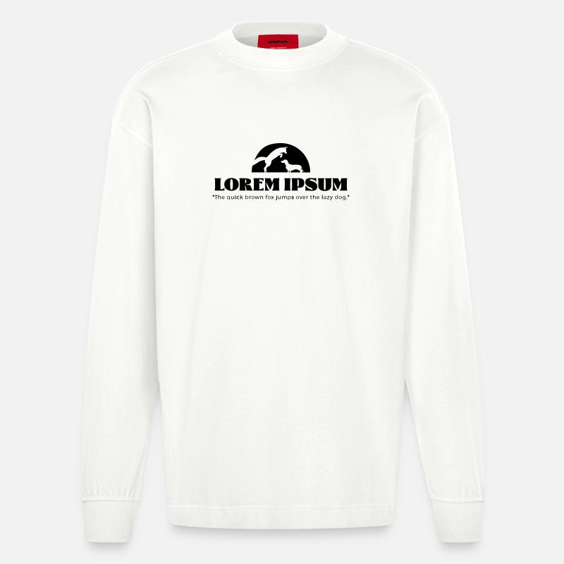 LoremIpsum – the quick brown fox ... - Heavyweight Oversized Organic Langarmshirt Made in EU - OFF WHITE