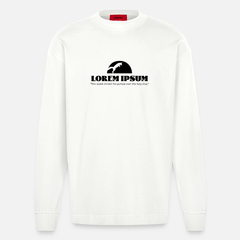 Lorem Ipsum „The quick brown ... - Heavyweight Oversized Organic Langarmshirt Made in EU - OFF WHITE