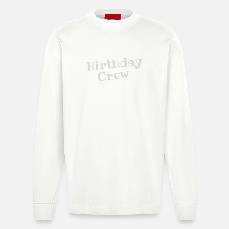 Équipe d’anniversaire - Manches longues bio épais oversize fabriqué en UE - OFF WHITE