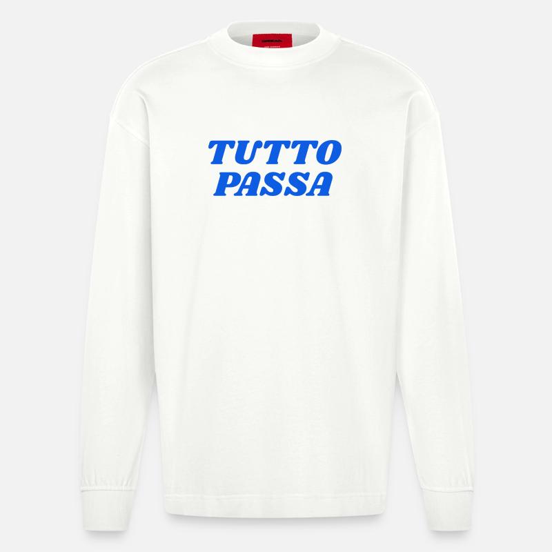 tutto passa - Manches longues bio épais oversize fabriqué en UE - OFF WHITE