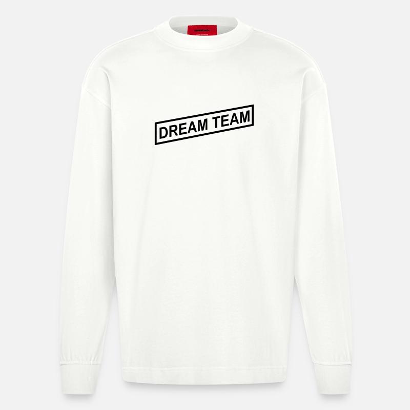 Dream Team - Heavyweight Oversized Organic Langarmshirt Made in EU - OFF WHITE