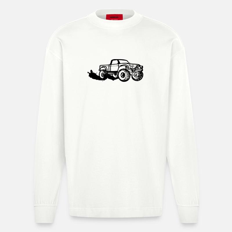 Pickup schwarz - Heavyweight Oversized Organic Langarmshirt Made in EU - OFF WHITE