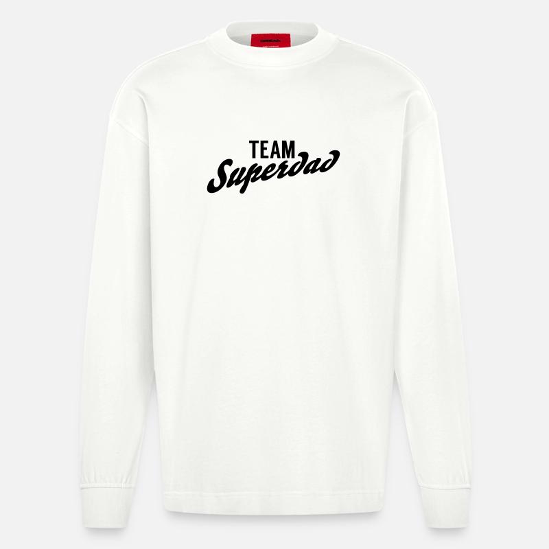 Team Superdad - Heavyweight Oversized Organic Langarmshirt Made in EU - OFF WHITE